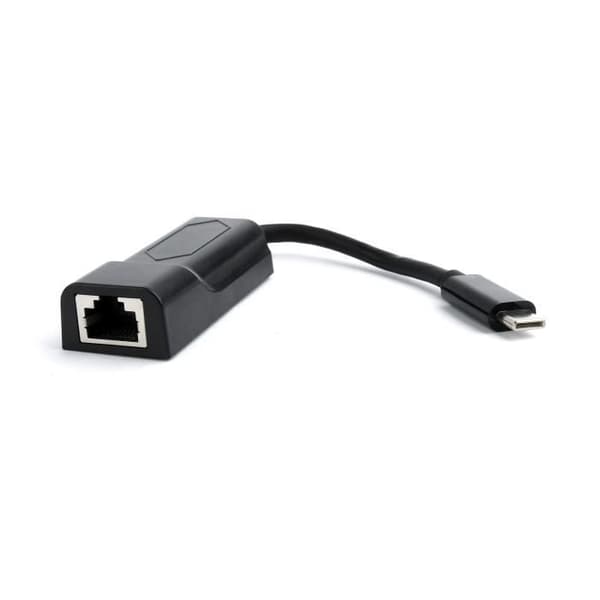 Gembird A-CM-LAN-01, trådbunden, USB C, Ethernet, 1000 Mbit/s, svart Svart