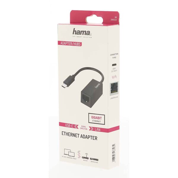 HAMA Nätverksadapter USB-C 3.1 till RJ45/LAN