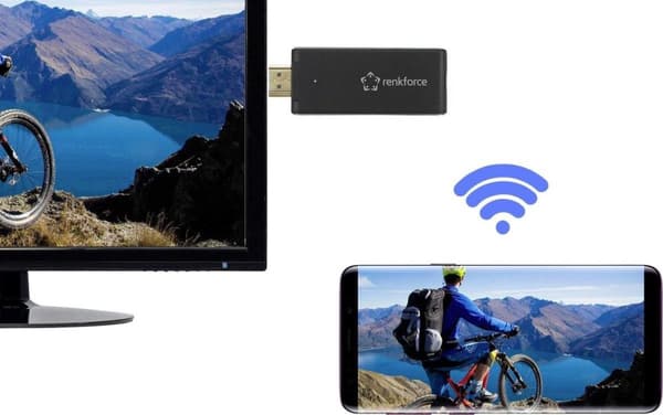Renkforce renkCast 3 HDMI streaming stick AirPlay, Miracast, DLNA, Ekstern antenne