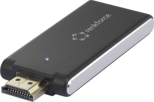 Renkforce renkCast 3 HDMI streaming stick AirPlay, Miracast, DLNA, Ekstern antenne Sort