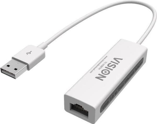 Vision TC-USBCETH RJ-45 USB-C Vit kabeladapter/reducerare