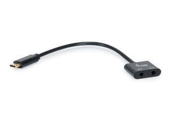 Udstyr 133469 lydkabel 0,15 m USB C 2 x 3,5 mm Sort (133469)