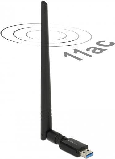 Delock USB 3.0 dual band WLAN + antenne Sort