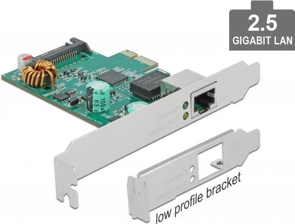 Delock - Netværksadapter - PCIe 2.1 Low-Profile - 10M/100M/1G/2.5 Gigabit Ethernet x 1 (89139)