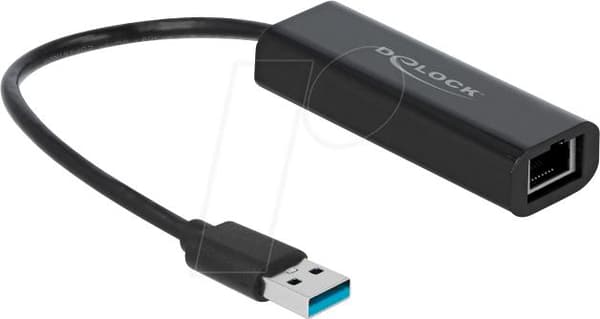 DeLOCK - Nätverksadapter - USB 3.1 Gen 1 - 100M/1G/2.5G Gigabit Ethernet - Svart (66299) Svart