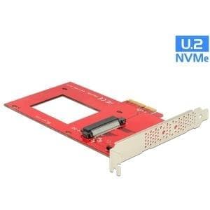 Delock PCI Express x4-kort > 1 x intern U.2 NVMe SFF-8639 (89469) Sort, Rød, Sølv