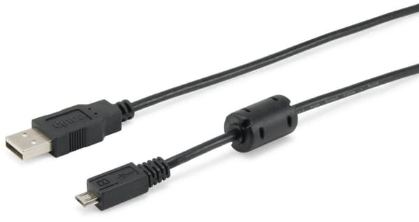 Varustettu 128596 USB-kaapeli 1 m USB 2.0 USB A Micro USB B Musta
