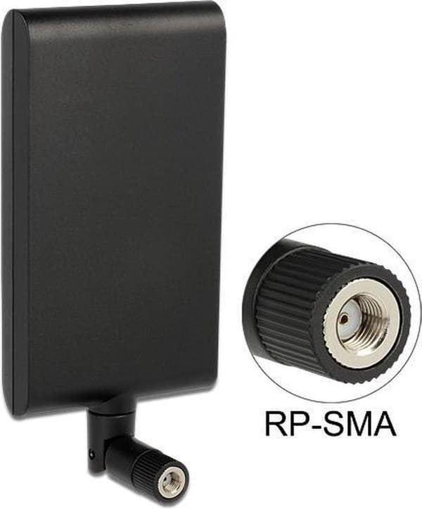 WL-Antenne Delock RP-SMA 7,5-10dBi Kippgelenk flervejsventil