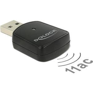 Delock 12502 USB 3 Dual Band WLAN ac/a/b/g/n Mini Stick 867 + 300 Mbps Sort