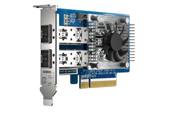 QNAP QXG-25G2SF-CX6 - Nätverksadapter - PCIe 4.0 x8 lågprofil - 25 Gigabit SFP28 x 2 - för QNAP TS-H2490FU