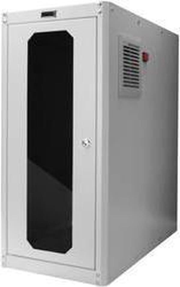 Digitus DN-CC 9002 med Glastür und Lüfter PC-skåp (BxHxD) 300 x 650 x 600 mm Grå-vit (RAL 7035)