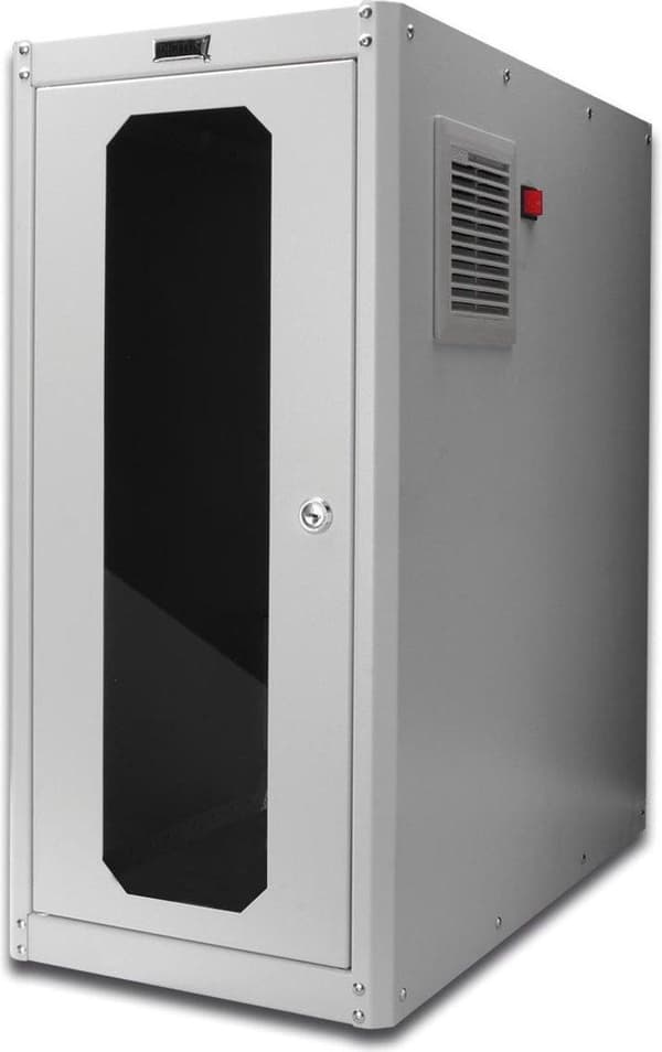 Digitus DN-CC 9002 med Glastür og Lüfter PC-skab (BxHxD) 300 x 650 x 600 mm Grå-hvid (RAL 7035)
