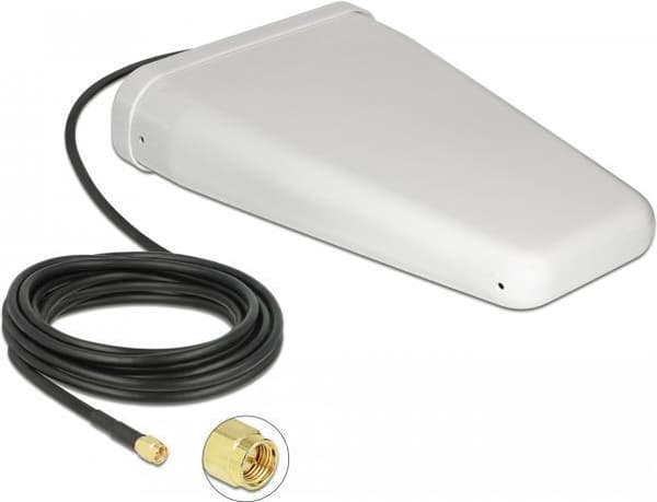 DeLOCK - Antenne - Smart Home - 7 - 9 dBi - retningsbestemt - indendørs / udendørs, stangmontering - hvid (12001)