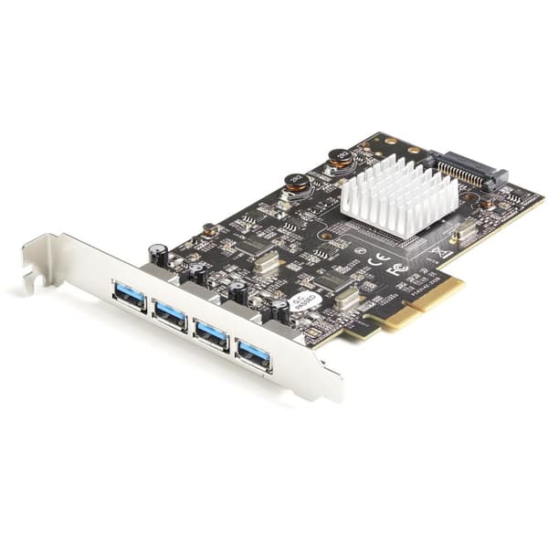 4-ports USB PCIe-kort 3.1 Gen 2 - 2 chips Sort, Metallic