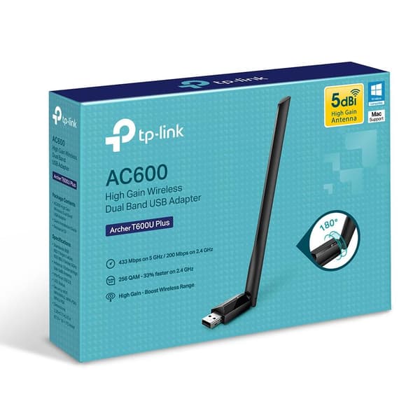 TP-Link Archer T600U Plus - Verkkosovitin - USB2.0 - 802.11ac (ARCHER T600U PLUS)