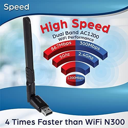 TRENDnet TEW-805UBH AC1200 Trådlös USB 3.1 Gen 1 MU-MIMO Dual Band Wave 2-adapter, för Windows och Mac