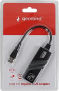 Miniatyrbild 4 av 6: Gembird USB-A till RJ45 Gigabit Ethernet LAN-adapter - USB3.0 - CAT6 / Svart - 0,10 meter