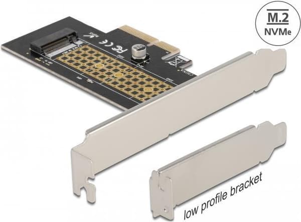 Delock - Lagercontroller - M.2 - 1 sender/kanal - M.2 NVMe-kort - PCIe 4.0 x4 (90047) Grøn, Grå