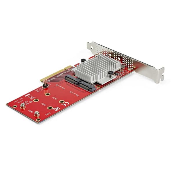 StarTech.com x8 Dual M.2 PCIe SSD-sovitin - PCIe 3.0 - PCI Express M.2 SSD-sovitinkortti - PCIe NVMe- ja PCIe AHCI M.2 SSD -levyille - Liitäntäsovitin