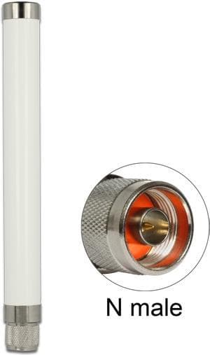 DeLOCK - antenne - 20,6 cm - stang - 1,89 dBi - ikke-retningsbestemt - udvendig, indvendig - hvid