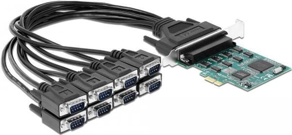 DeLOCK - Seriel adapter - PCIe 1.1 - RS-232 x 8 - sort, grøn (90411) Grøn