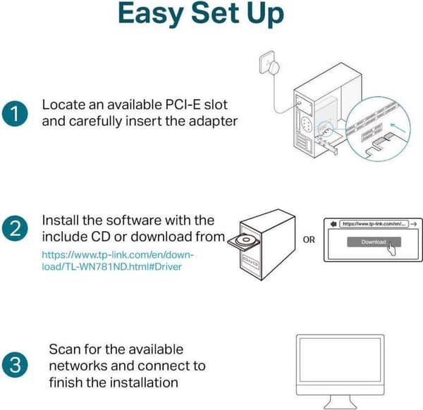 TP-Link TL-WN781ND nätverkskort Internt WLAN 150 Mbit/s