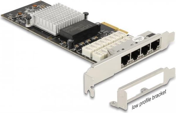 Delock PCI Express x4-kort til 4 x RJ45 Gigabit LAN i350-port bypass (88610)