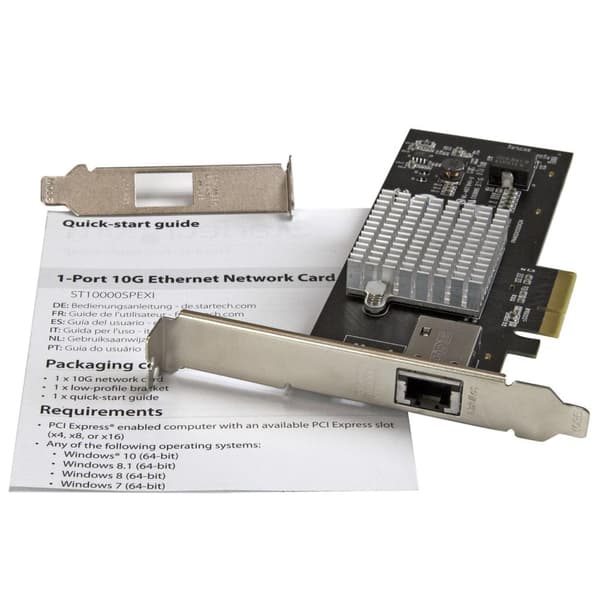 StarTech.com 1 Port 10G Ethernet PCI Express-nätverkskort - 10GbE NIC med Intel X550-AT-chip - 10GBase-T / NBASE-T-kompatibel - Nätverksadapter - PCIe