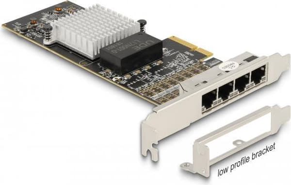 Delock PCI Express x4-kort til 4 x RJ45 Gigabit LAN i350 (88606)