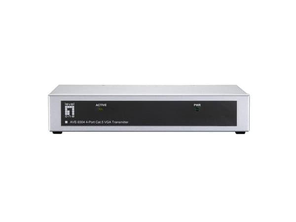 LevelOne AVE-9304 4-porttinen LR Cat.5 A/V-lähetin - laajennus videolle/audiolle - 4 porttia - ulkoinen - jopa 300 m (0593004)