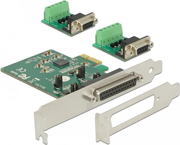 DeLock PCI Express-kort > 2 x seriel RS-422/485 - seriel adapter - PCIe 2.0 - RS-422/485 Sort
