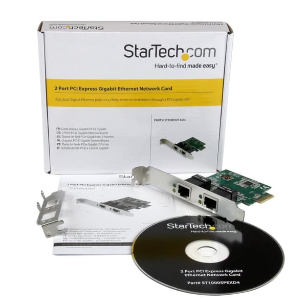 StarTech.com Dual Port Gigabit PCI Express Server Netværksadapterkort - Netværksadaptere - PCIe Low Profile - Gigabit Ethernet x 2 (ST1000SPEXD4)
