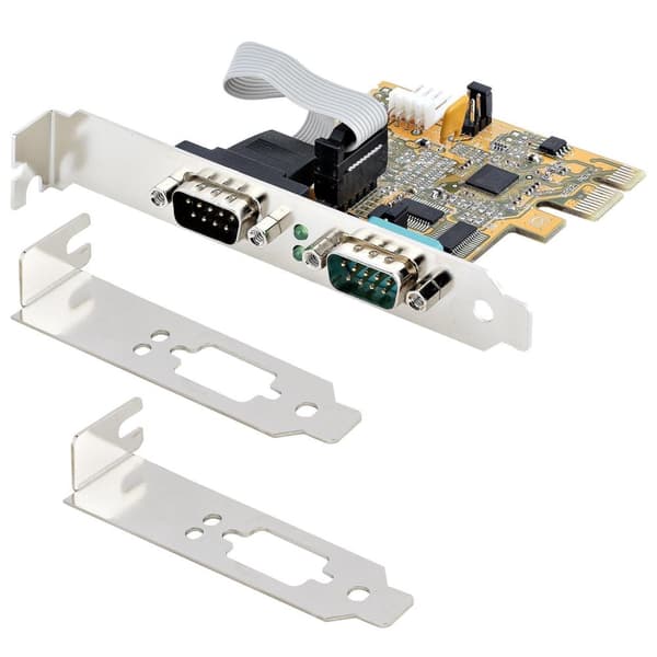 StarTech.com 2-ports PCI Express seriel interfacekort - PCIe til RS232 (DB9) kort - PC seriel adapterkort / udvidelseskort - Fuld- og lavprofilramme -