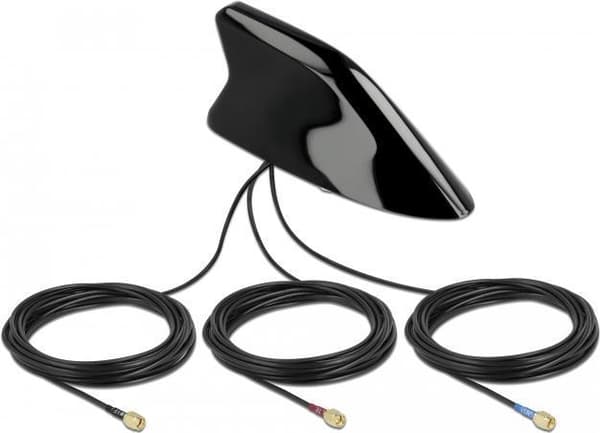Delock - antenne - hajfinne - navigation, mobiltelefon, Wi-Fi - 28 dBi, 3,5 dBi (for 698 - 960 MHz), 3 dBi (for 2400 MHz - 2.483,5 MHz), 3,5 dBi (for