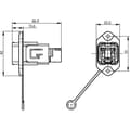 Miniatyrbillede 3 af 4: Telegärtner Telegaertner RJ45 flangesæt variant 14 J80020A0010 kobling, indbyggede stænger: 8P8C metal