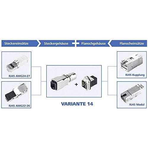 Telegärtner Telegaertner RJ45 flangesæt variant 14 J80020A0010 kobling, indbyggede stænger: 8P8C metal