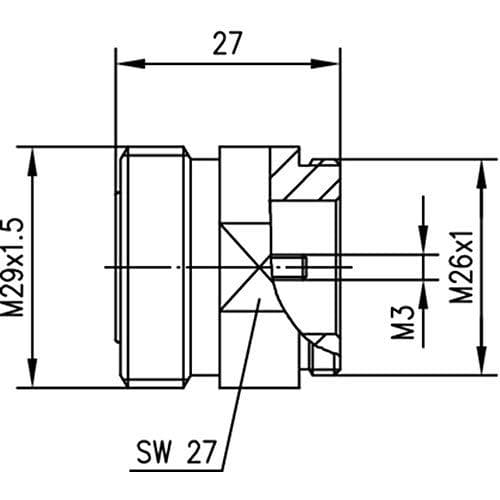 Telegärtner Telegaertner J01121A0723 7-16 DIN-liitin, asennus 50... 1kpl