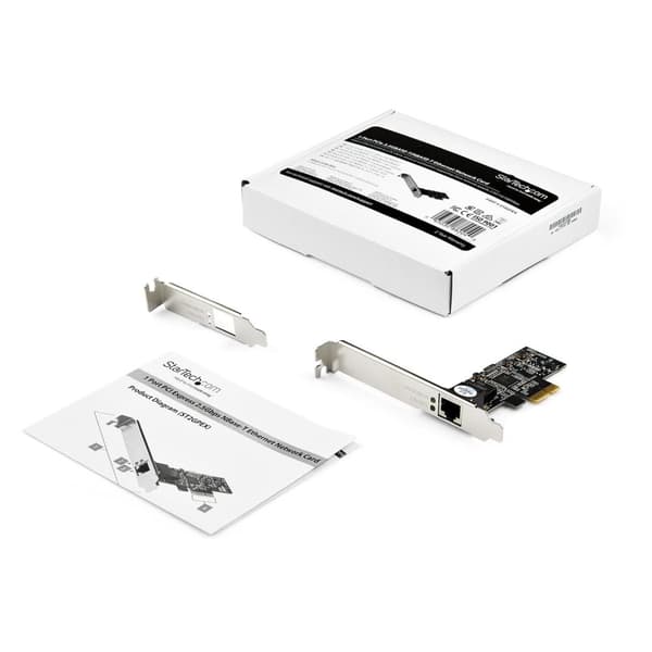 StarTech.com ST2GPEX PCI Express-nätverkskort (1-port, 2,5 Gbps 2,5GBASE-T, PCIe LAN-adapterkort) - Nätverksadaptrar - PCIe x4 Low-Profile - 10M/100M/