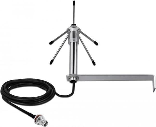 Delock LPWAN 868 MHz antenne TNC-stik 3 dBi rundstrålende fastgjort med tilslutningskabel RG-58 C/U 3 m vægmontering udendørs sølv (12564)