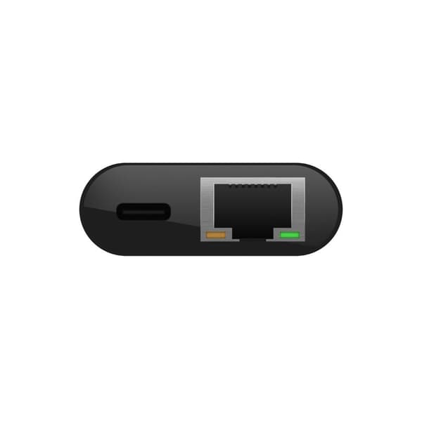Linksys Belkin - Nätverksadapter - USB-C - Gigabit Ethernet x 1 + USB-C (endast ström) x 1 (INC001BTBK)