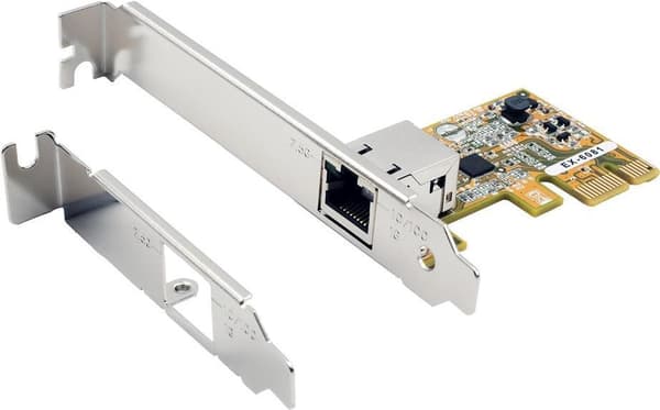 PCI-EXPRESS Ehternet-kort 1 port inkl. lavprofilbeslag, Realtek-chipsæt (EX-6081)