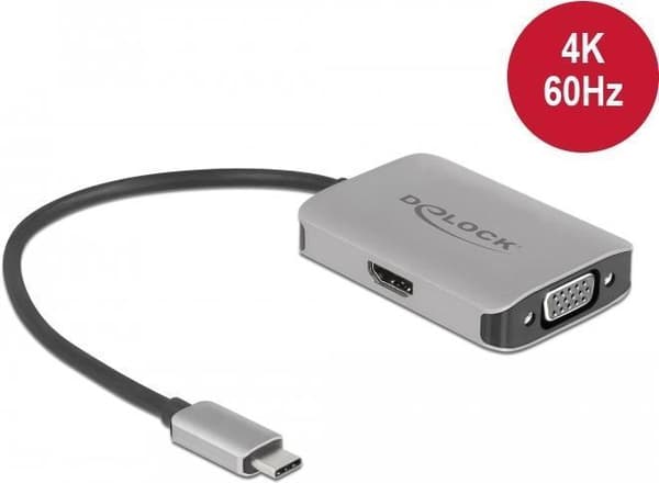 Delock USB Type-C™ splitter (DP Alt-tilstand) > 1 x HDMI + 1 x VGA-udgang