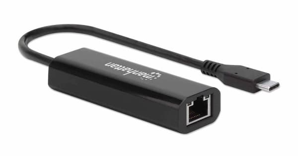 MANHATTAN USB-C till 2,5 GBASE-T Ethernet-nätverksadapter USB 3.2 Gen 1 5 Gbps Multi-Gigabit Ethernet 10/100/1000 Mbps 2,5 Gbps (153300)
