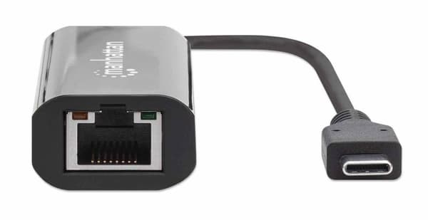 MANHATTAN USB-C till 2,5 GBASE-T Ethernet-nätverksadapter USB 3.2 Gen 1 5 Gbps Multi-Gigabit Ethernet 10/100/1000 Mbps 2,5 Gbps (153300)