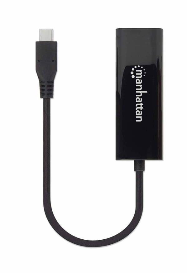 MANHATTAN USB-C till 2,5 GBASE-T Ethernet-nätverksadapter USB 3.2 Gen 1 5 Gbps Multi-Gigabit Ethernet 10/100/1000 Mbps 2,5 Gbps (153300)