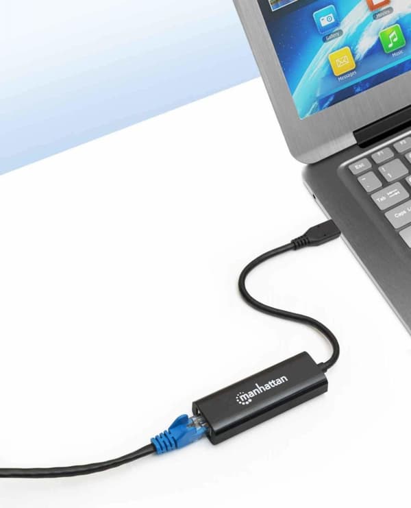 MANHATTAN USB-C till 2,5 GBASE-T Ethernet-nätverksadapter USB 3.2 Gen 1 5 Gbps Multi-Gigabit Ethernet 10/100/1000 Mbps 2,5 Gbps (153300)