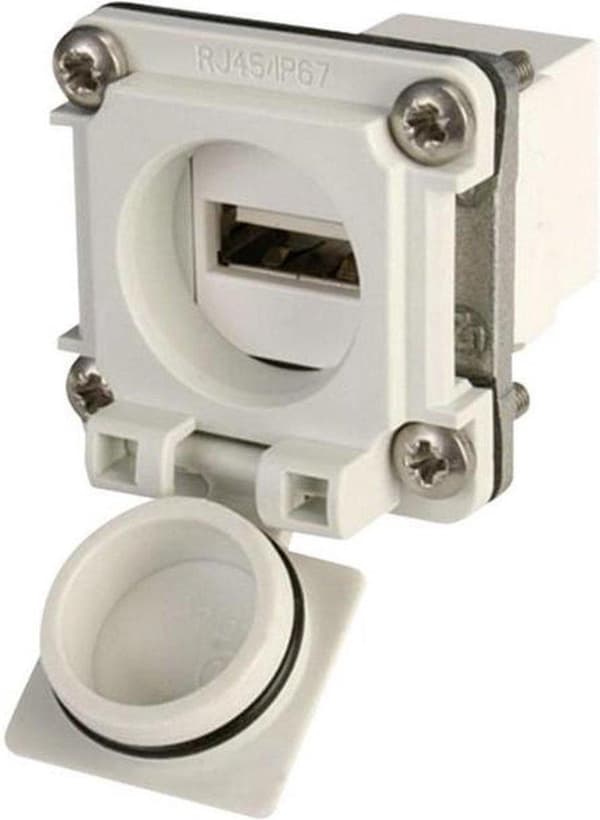Telegärtner J00020A0480 USB-laippasarja variantti 6 Liitin, upotettu Vaaleanharmaa 1 kpl Harmaa