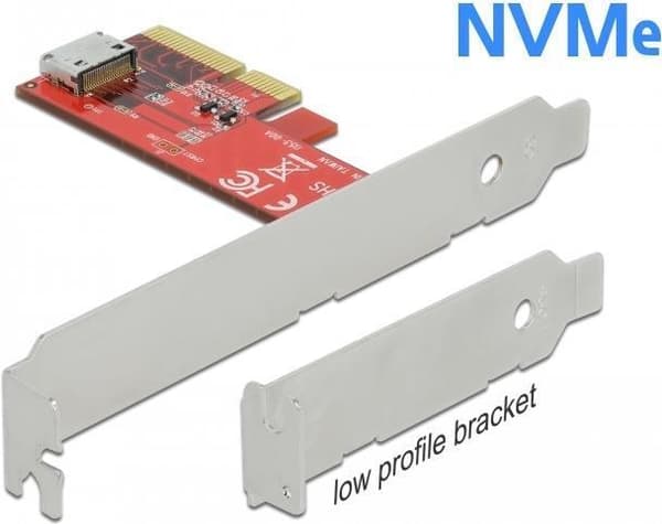 Delock PCI Express x4-kort till 1 x intern OCuLink SFF-8612 - lågprofilformfaktor (90482)