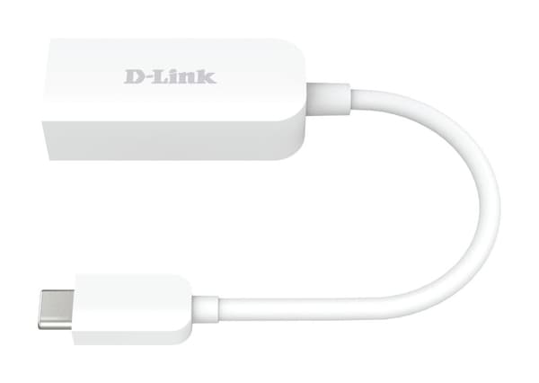 D-Link DUB-E250 - Nätverksadapter - USB-C / Thunderbolt 3 - 2,5GBase-T x 1 Vit
