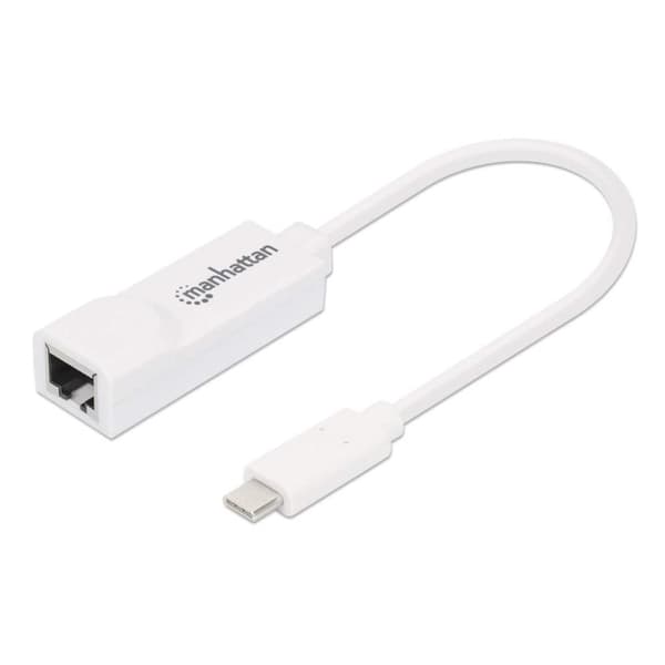 Manhattan Type-C - Gigabit-verkkosovitin - Verkkosovitin - USB-C 3.1 - Gigabit Ethernet x 1 (507585) Valkoinen